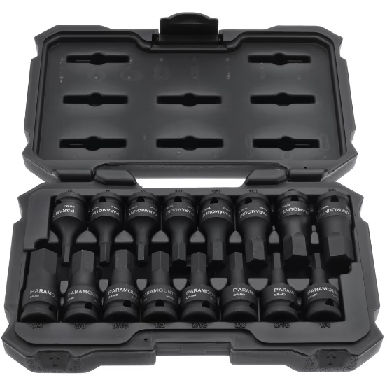 Picture of Hex Bit Socket Set: 1/2" Drive, 16 Pc, 1/4 to 3/4" Hex