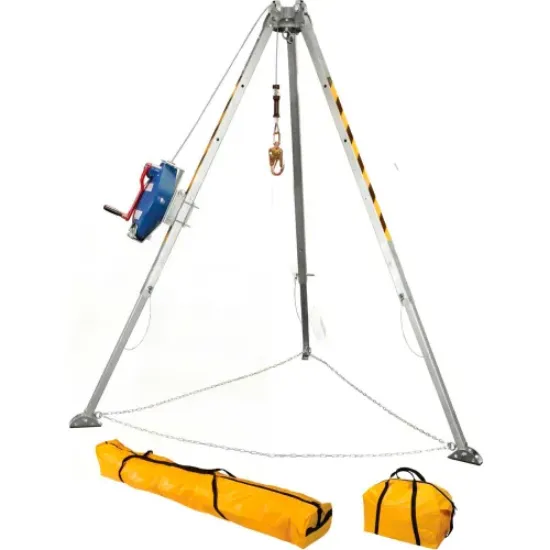 Picture of FallTech® 7508 Adjustable 8' Aluminum Confined Space Tripod Kit w/ 3-way Retrieval SRL