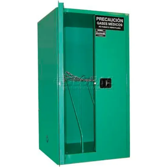 Picture of Securall® 9 H Cylinder Vertical Medical Fire Lined Gas Cabinet 34"Wx34"Dx65"H, Manual Close