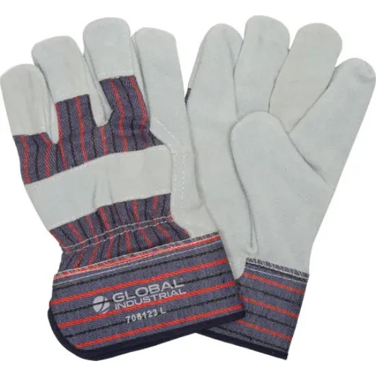 Picture of Global Industrial™ Leather Palm Safety Gloves with 2-1/2" Safety Cuff, Large, 1 Pair - Pkg Qty 12